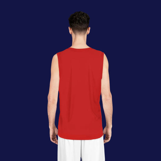 Red Basketball Jersey – Global Wellness Lion Logo Athletic Tank