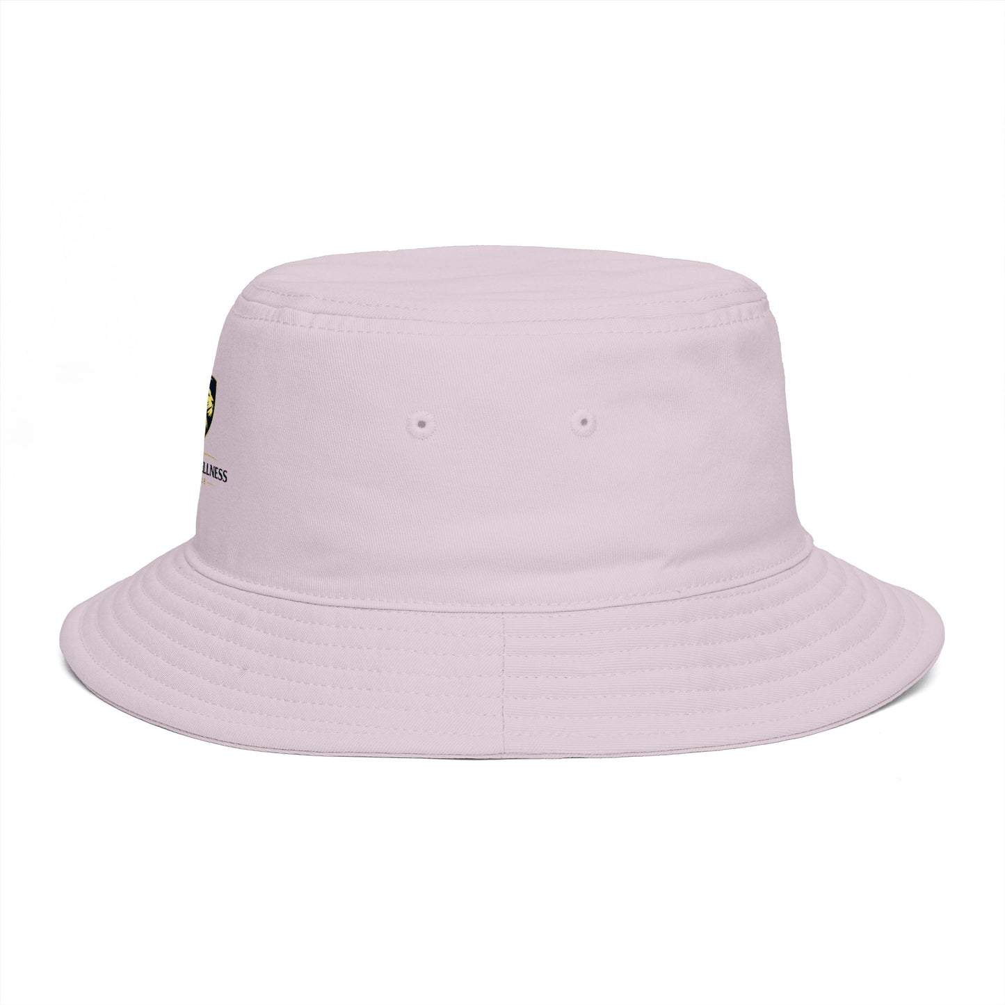 Brown Bucket Hat with Gold Crest Logo — Global Wellness Academy Embroidered Sun Hat
