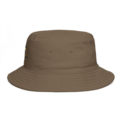 Brown Bucket Hat with Gold Crest Logo — Global Wellness Academy Embroidered Sun Hat
