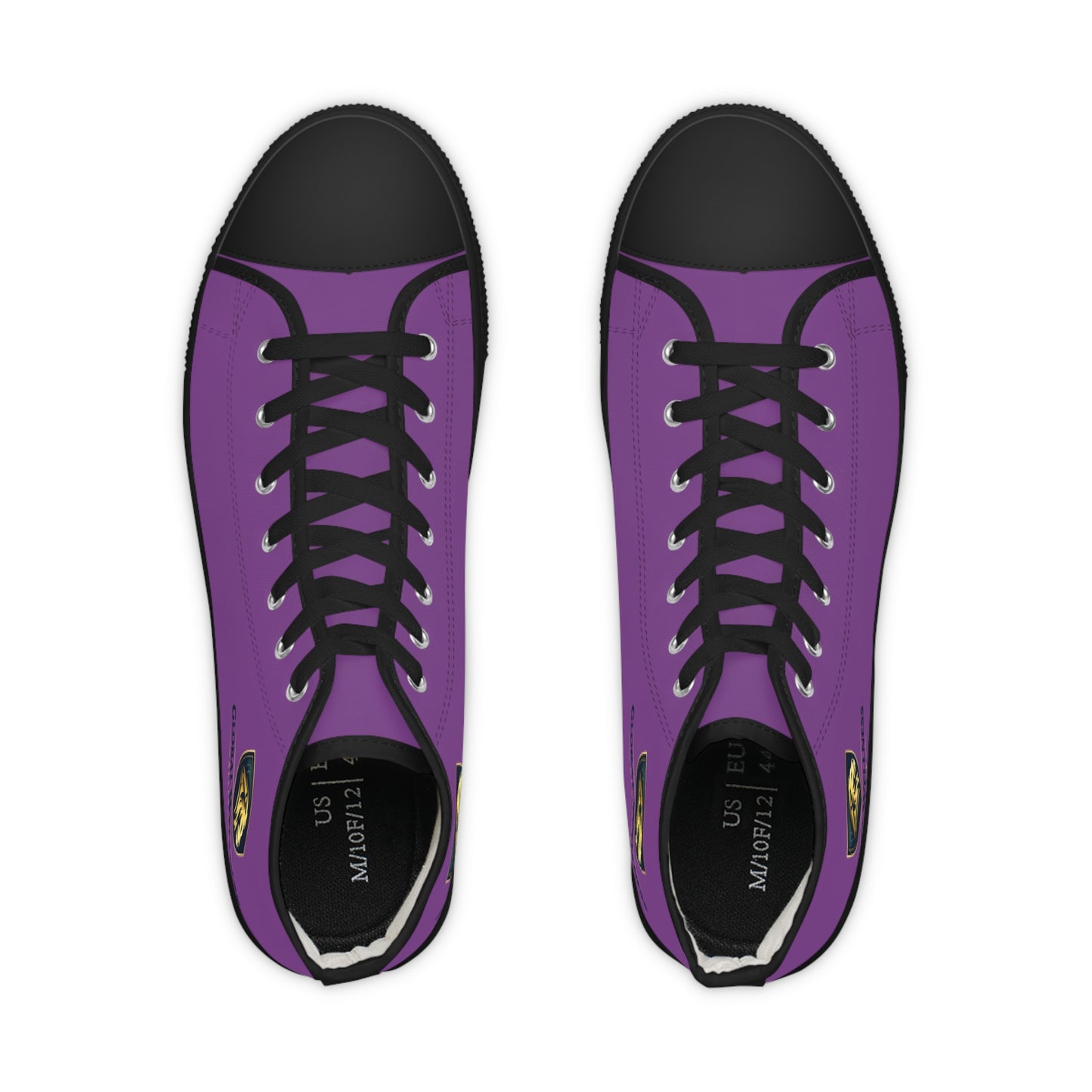High Top Sneakers — Purple Crest Casual Canvas Shoes