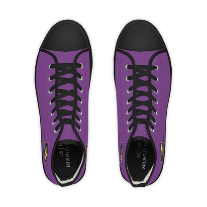 High Top Sneakers — Purple Crest Casual Canvas Shoes