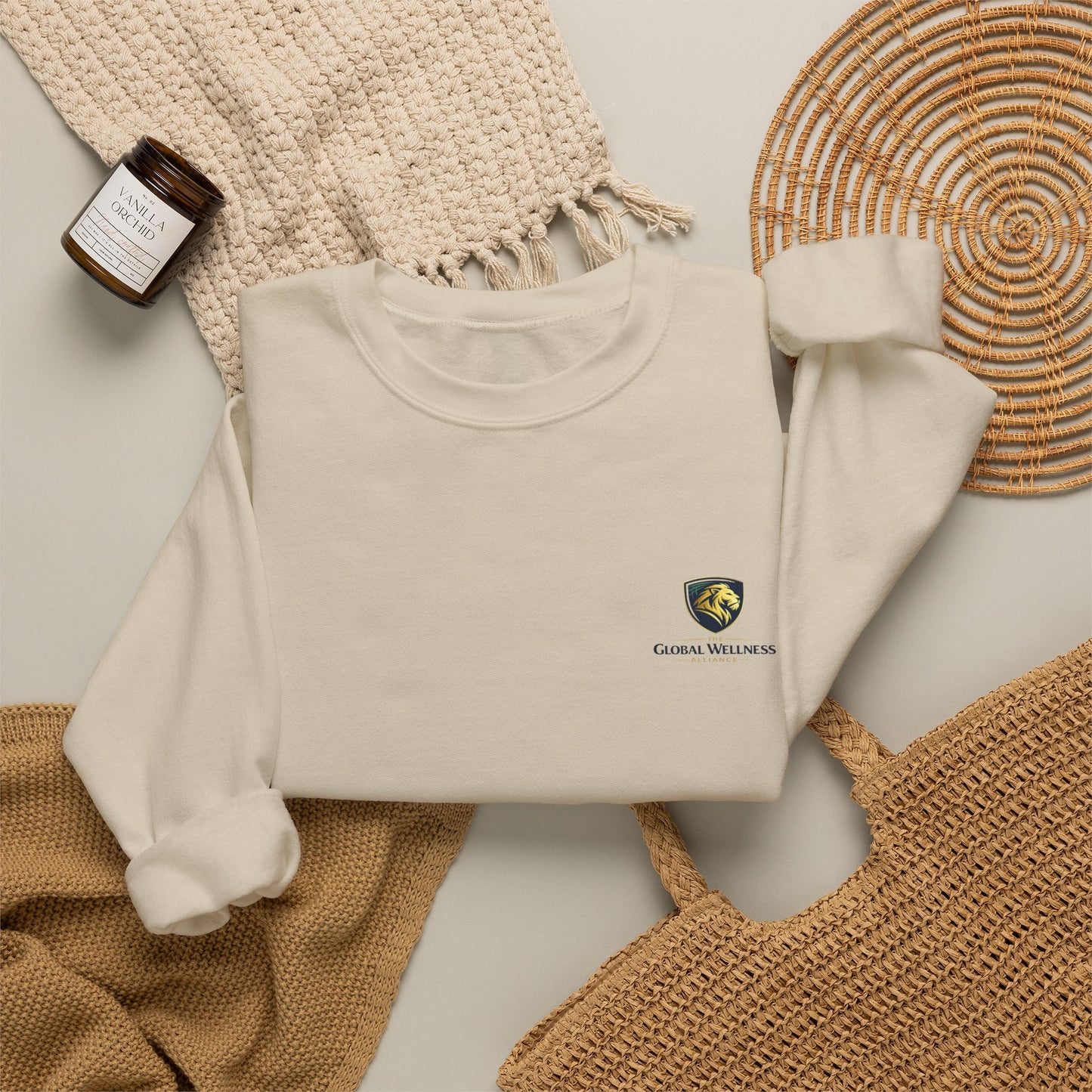 Embroidered Compass Rose Crewneck Sweatshirt