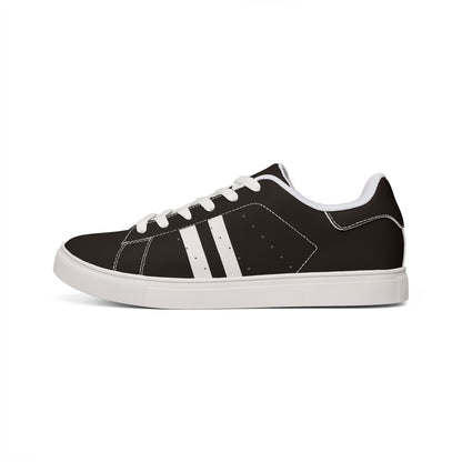 Women's Low-Top Leather Sneakers — Classic Black Casual Trainers