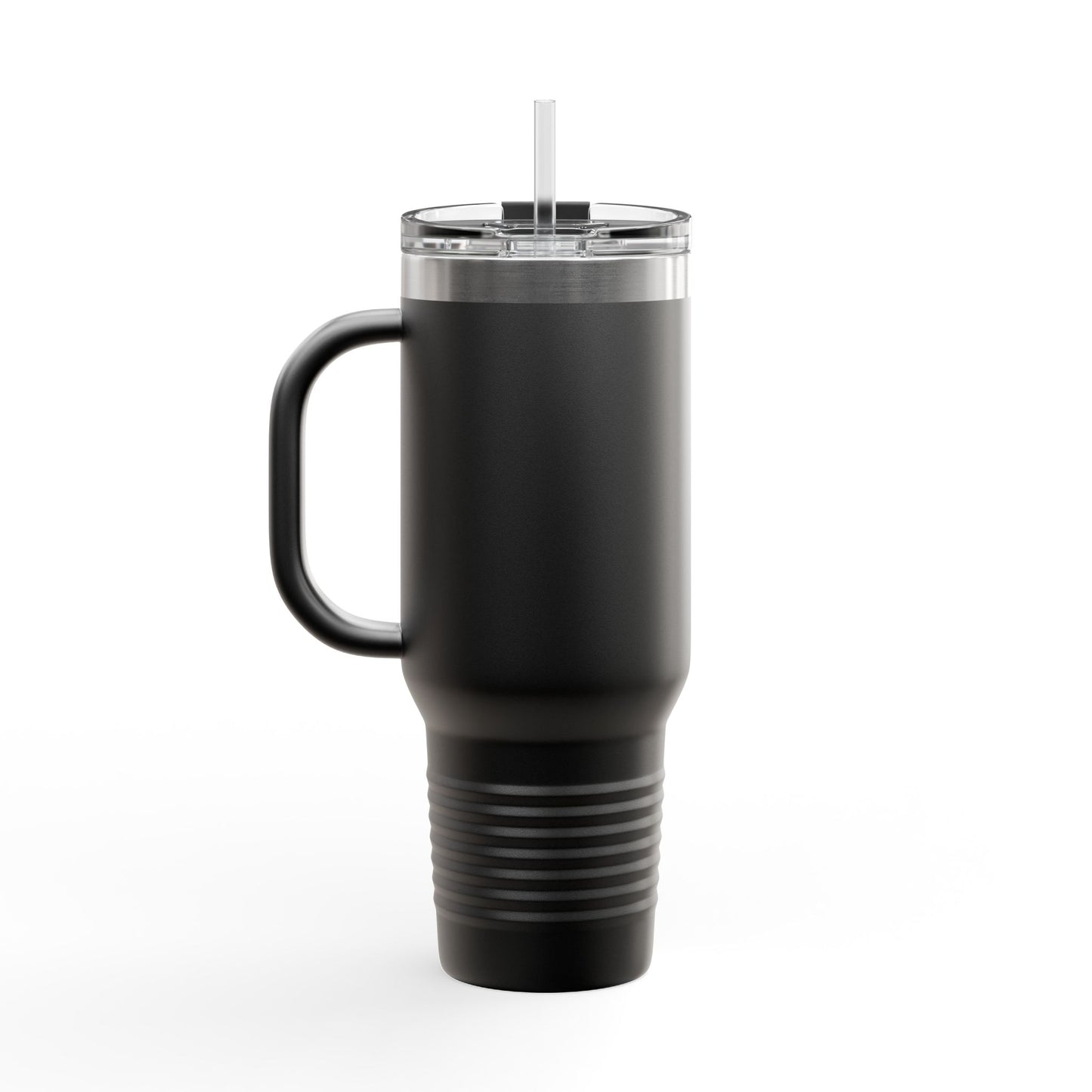 40oz Insulated Travel Mug with Handle — Red Stainless Steel Tumbler, Travel Coffee Cup
