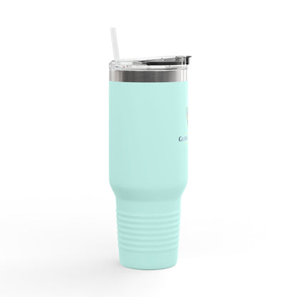 40oz Insulated Travel Mug with Handle — Red Stainless Steel Tumbler, Travel Coffee Cup