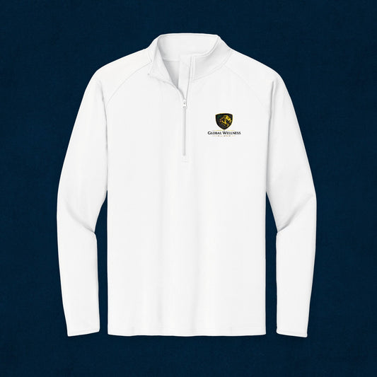 Embroidered Lion Crest Quarter-Zip Pullover — Men's Performance Top