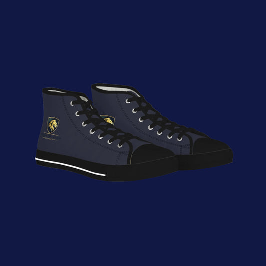 High Top Sneakers — Navy Classic Emblem Men's High-Top Shoes