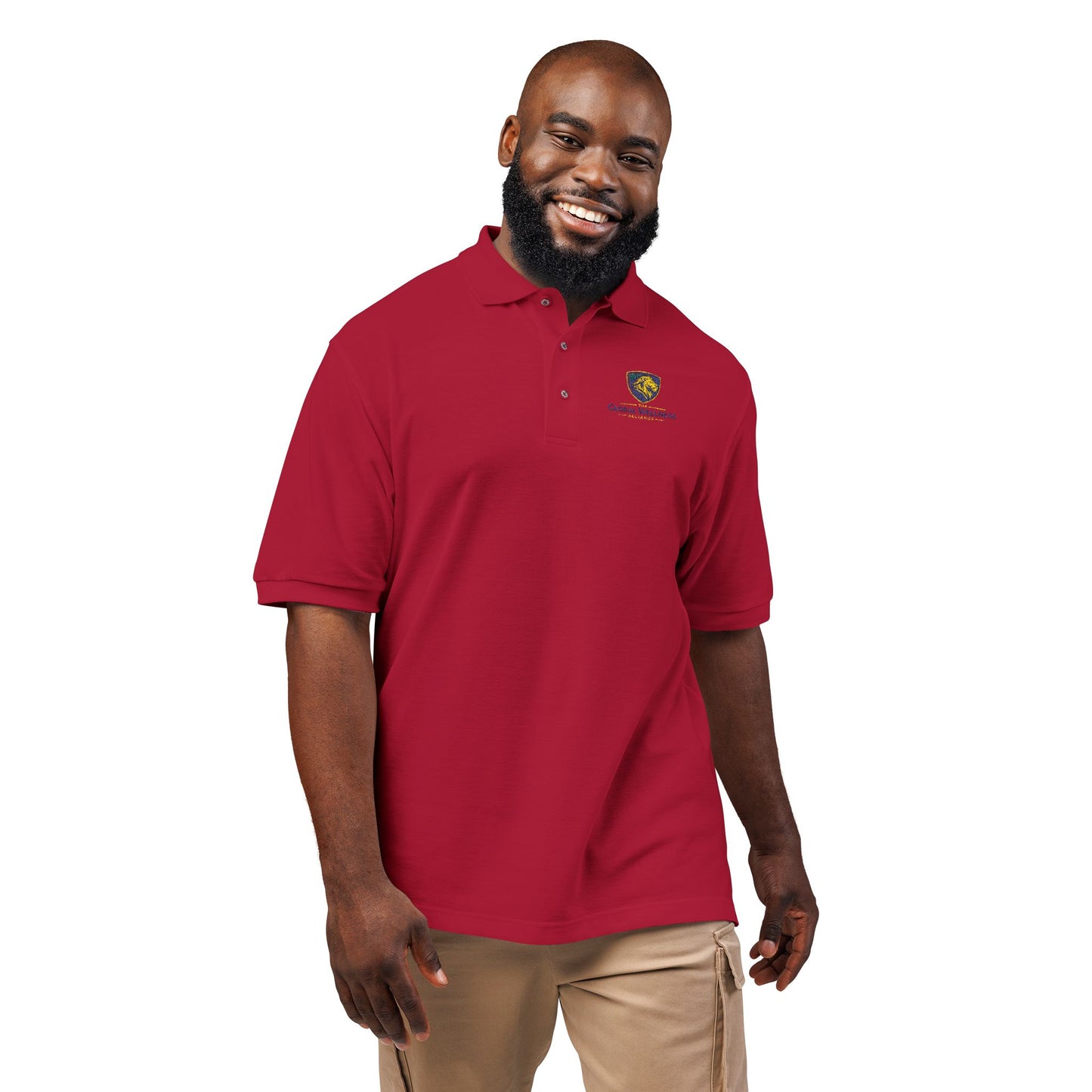 Embroidered Lion Crest Polo Shirt