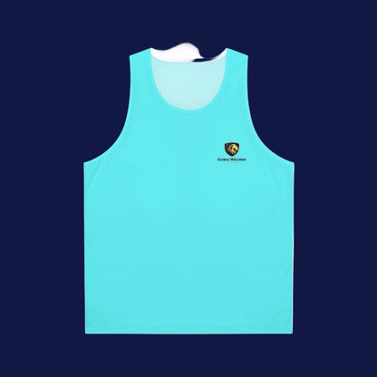 Aqua Crest Logo Tank Top — Minimal Luxury Athletic Vest