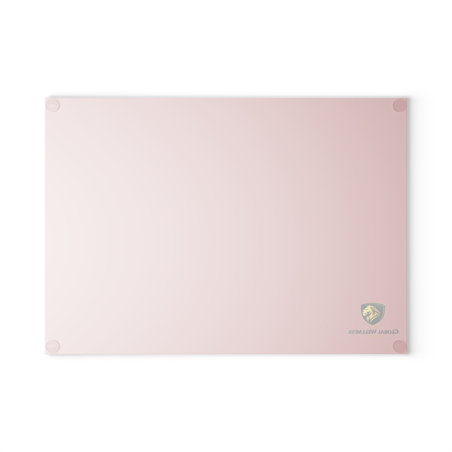 Pink Glass Cutting Board — Decorative Kitchen Chopping Board with Subtle Logo