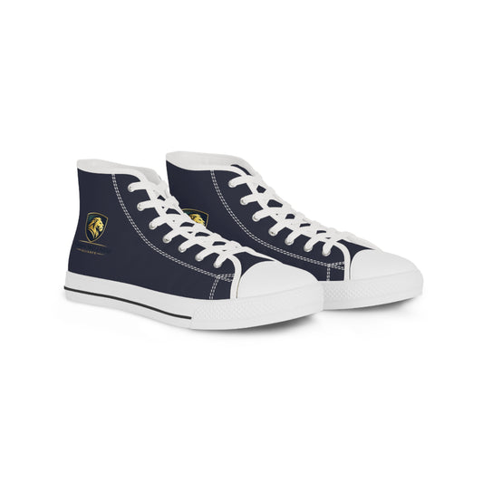 High Top Sneakers — Navy Classic Emblem Men's High-Top Shoes