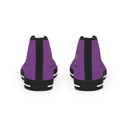 High Top Sneakers — Purple Crest Casual Canvas Shoes