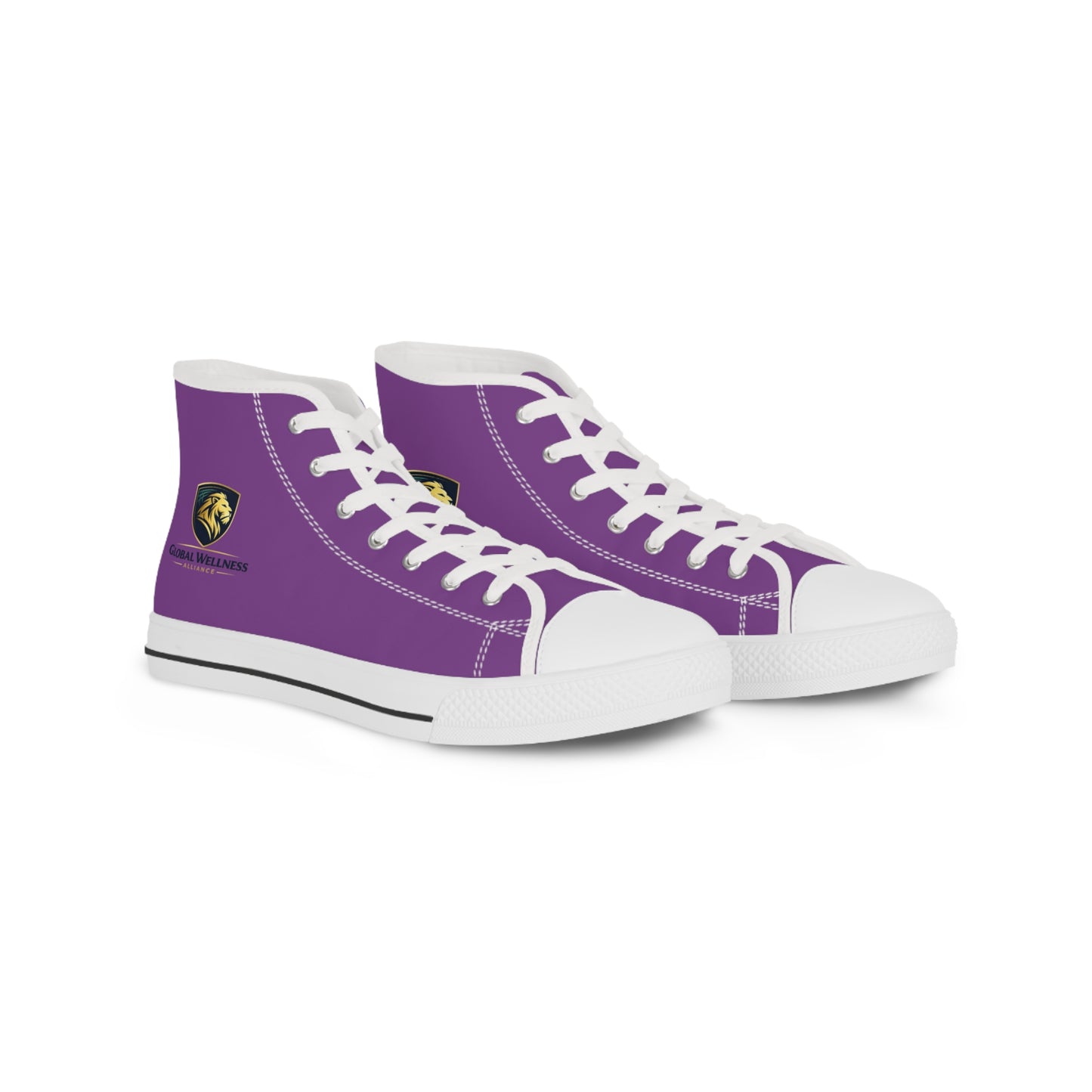High Top Sneakers — Purple Crest Casual Canvas Shoes