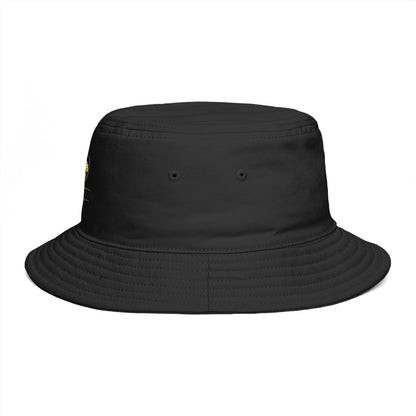 Brown Bucket Hat with Gold Crest Logo — Global Wellness Academy Embroidered Sun Hat