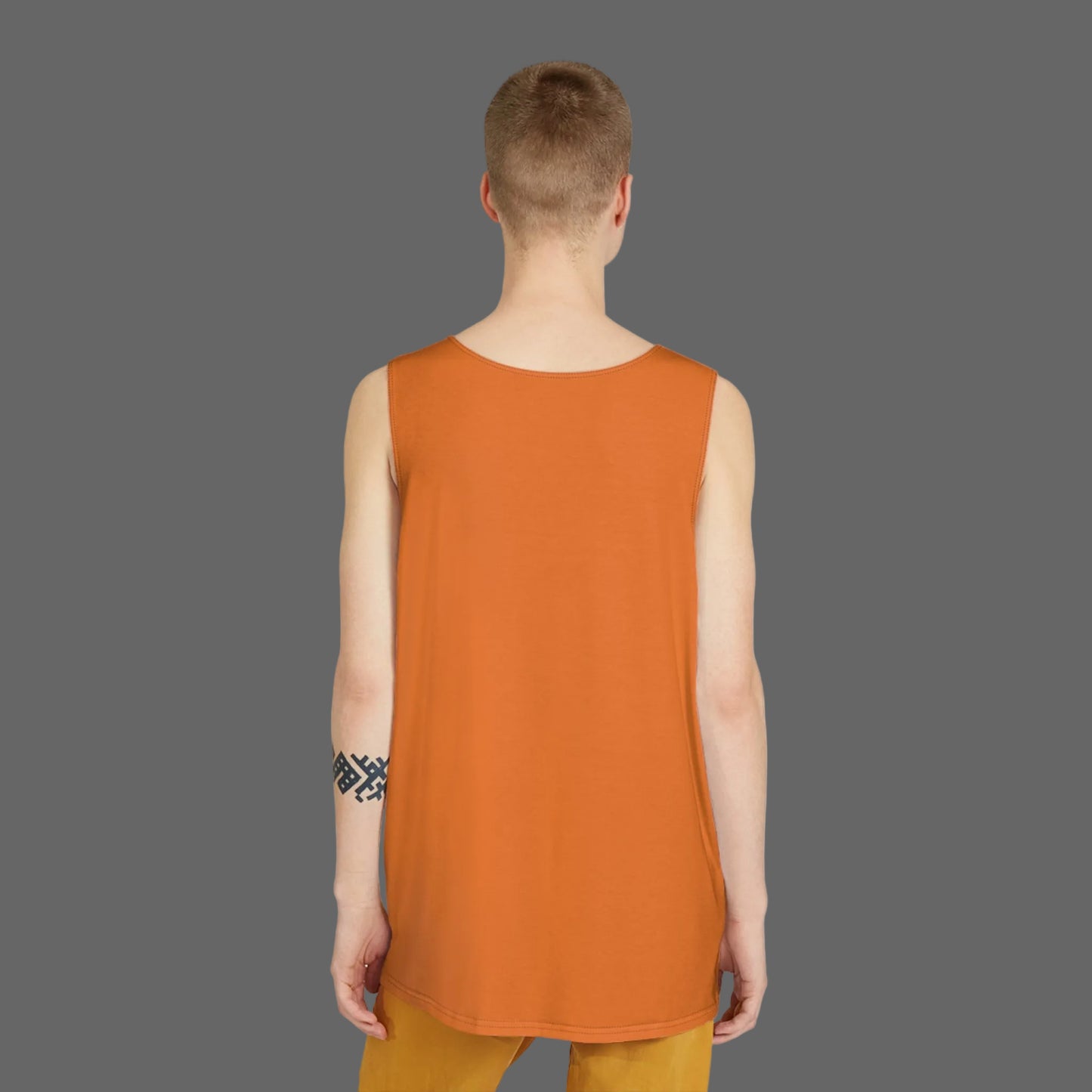 Orange Lion Crest Men's Tank Top — Casual Athletic Sleeveless Shirt