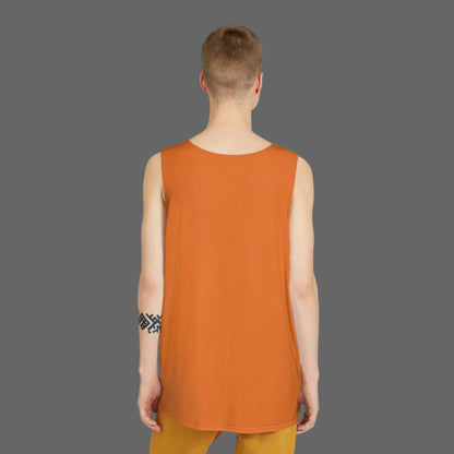 Orange Lion Crest Men's Tank Top — Casual Athletic Sleeveless Shirt