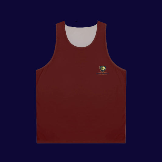 Maroon Crest Tank Top - Small Chest Emblem Athletic Sleeveless Tee