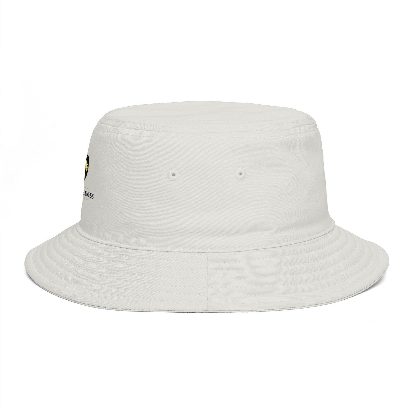 Brown Bucket Hat with Gold Crest Logo — Global Wellness Academy Embroidered Sun Hat