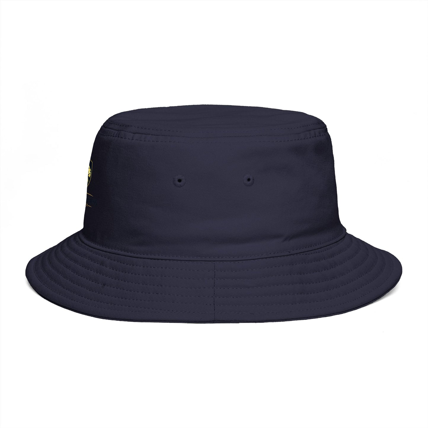 Brown Bucket Hat with Gold Crest Logo — Global Wellness Academy Embroidered Sun Hat