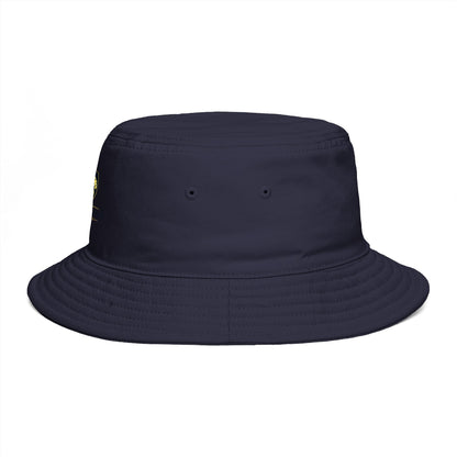 Brown Bucket Hat with Gold Crest Logo — Global Wellness Academy Embroidered Sun Hat