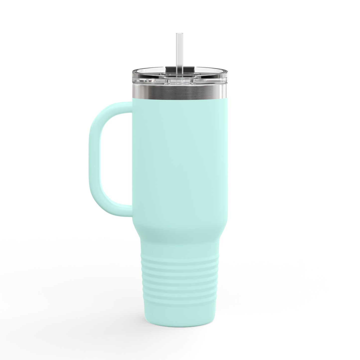 40oz Insulated Travel Mug with Handle — Red Stainless Steel Tumbler, Travel Coffee Cup