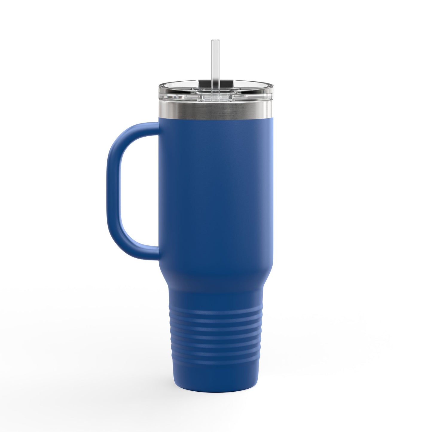 40oz Insulated Travel Mug with Handle — Red Stainless Steel Tumbler, Travel Coffee Cup