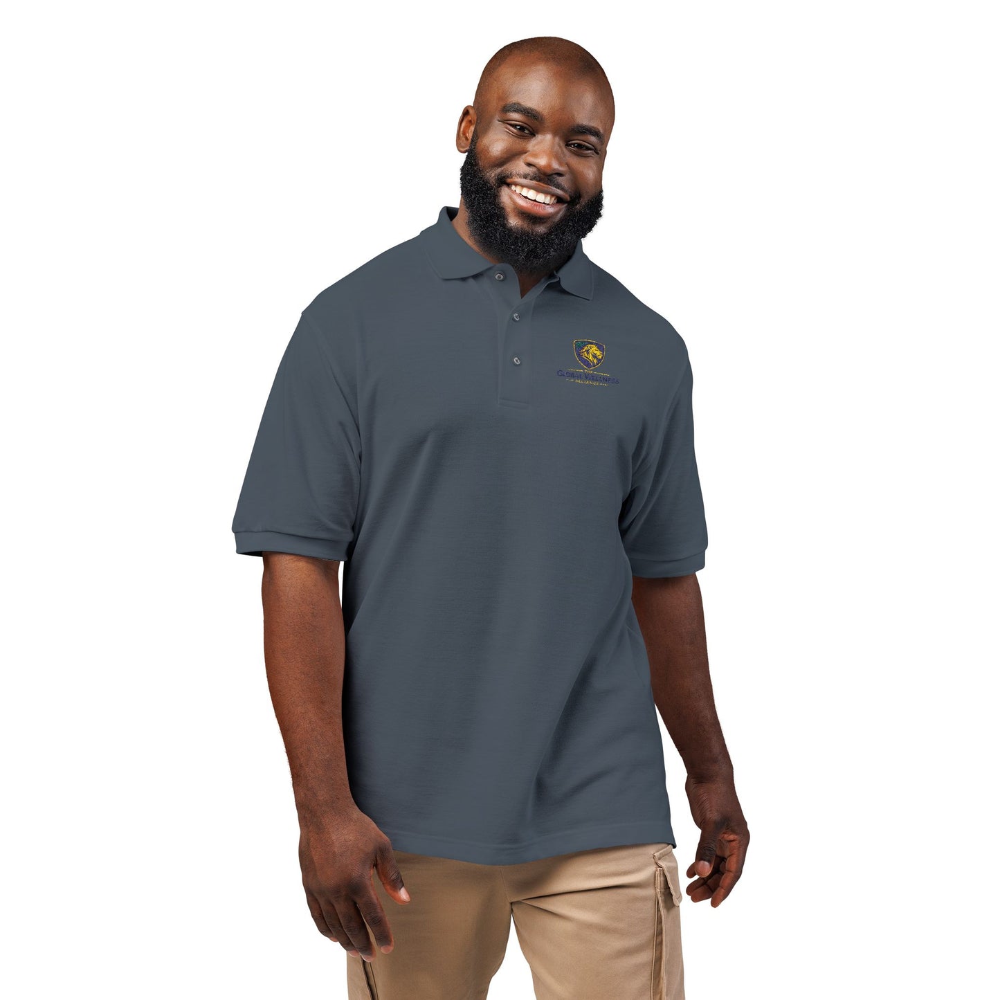 Embroidered Lion Crest Polo Shirt