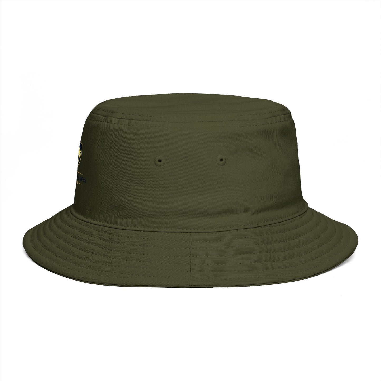Brown Bucket Hat with Gold Crest Logo — Global Wellness Academy Embroidered Sun Hat