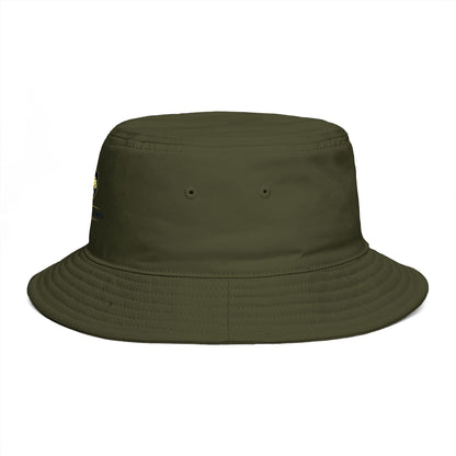 Brown Bucket Hat with Gold Crest Logo — Global Wellness Academy Embroidered Sun Hat