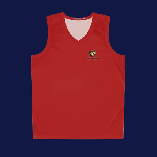 Red Team Basketball Jersey — Custom Logo Performance Tank