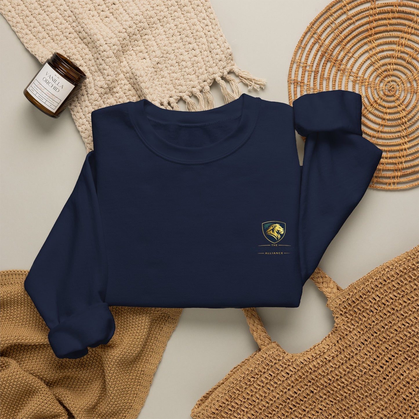 Embroidered Compass Rose Crewneck Sweatshirt