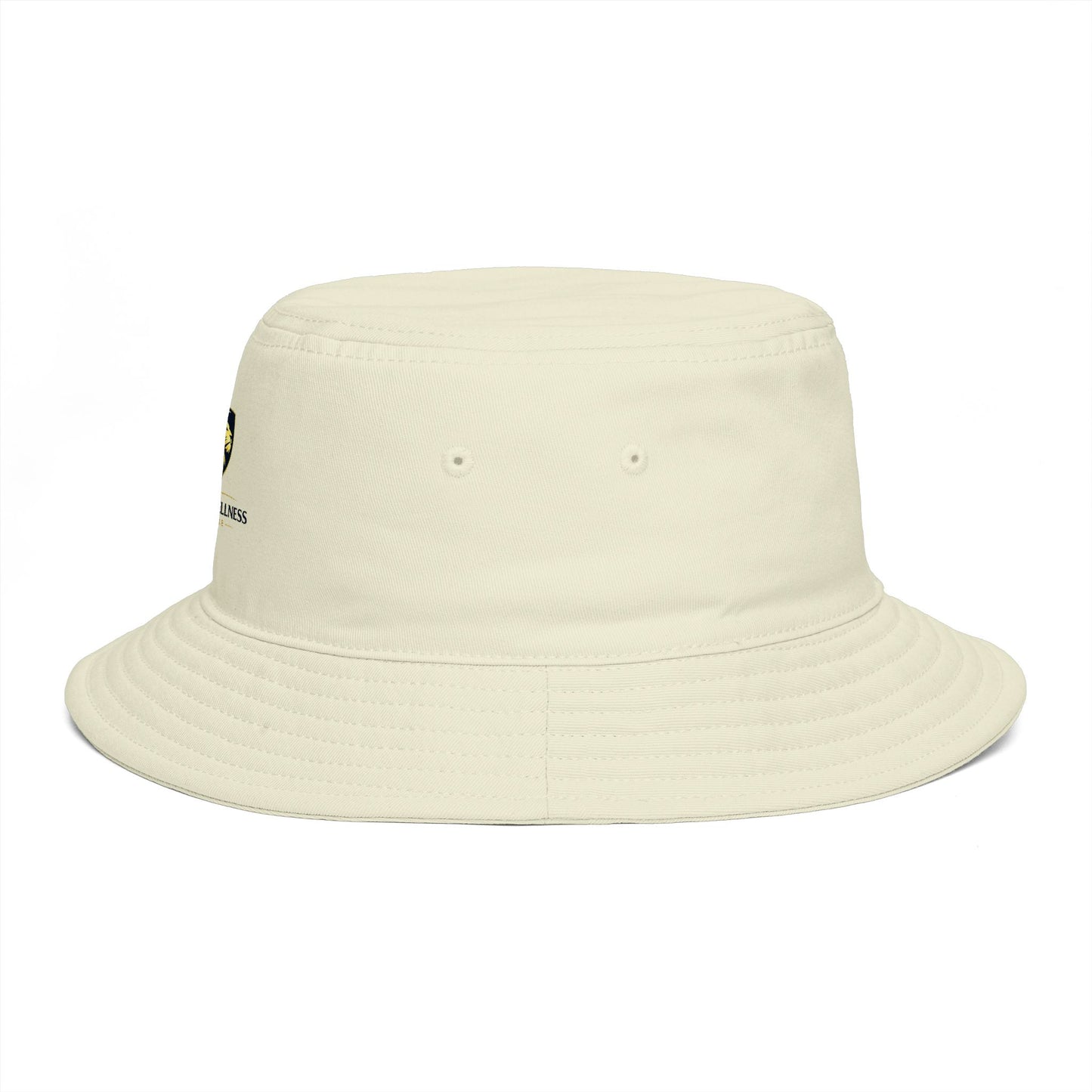 Brown Bucket Hat with Gold Crest Logo — Global Wellness Academy Embroidered Sun Hat