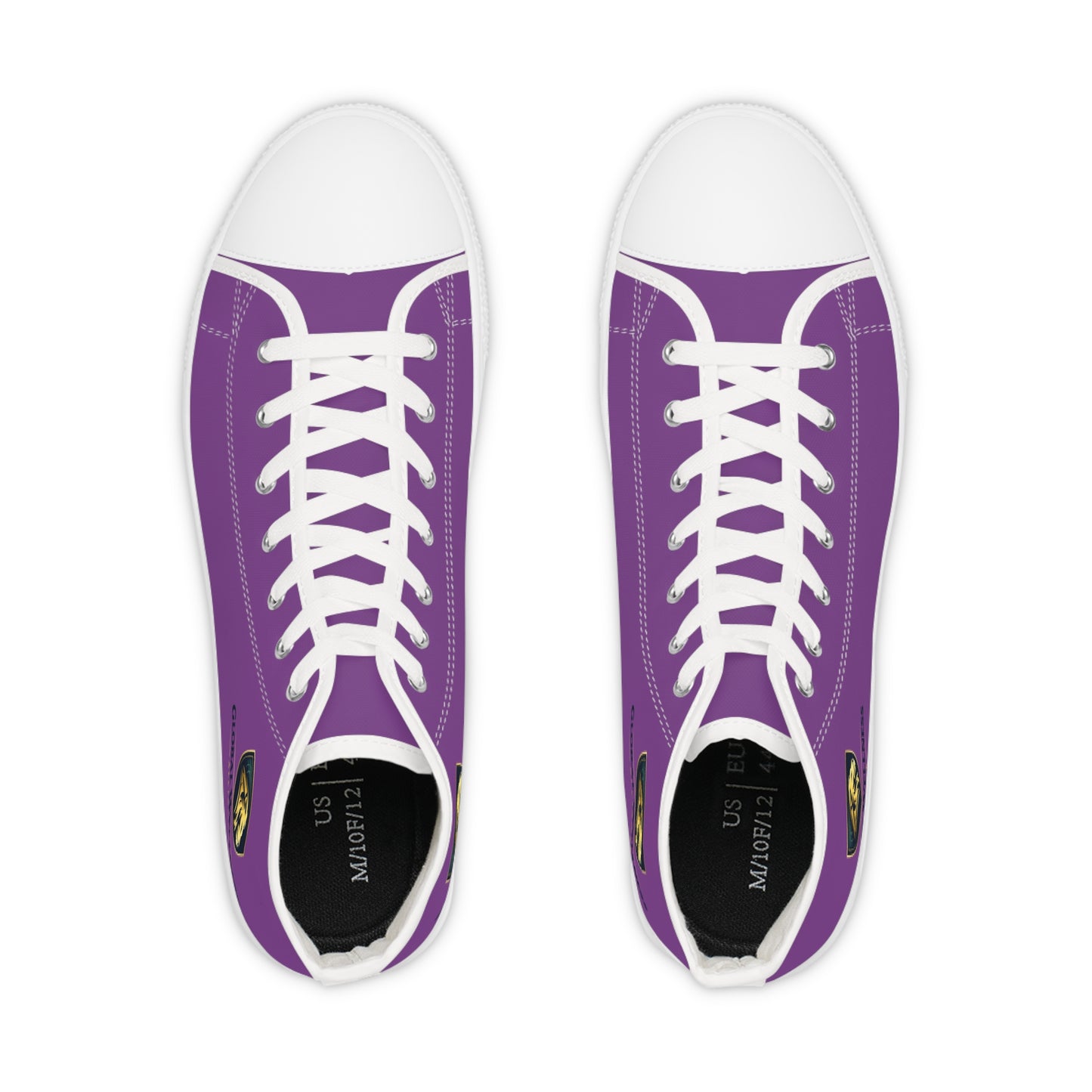 High Top Sneakers — Purple Crest Casual Canvas Shoes