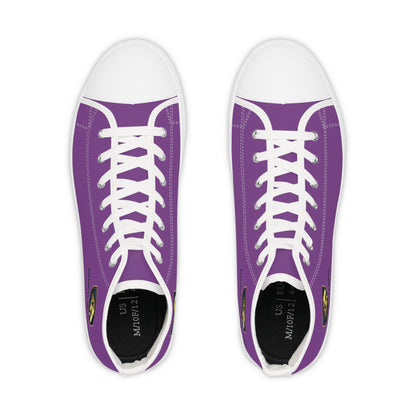 High Top Sneakers — Purple Crest Casual Canvas Shoes