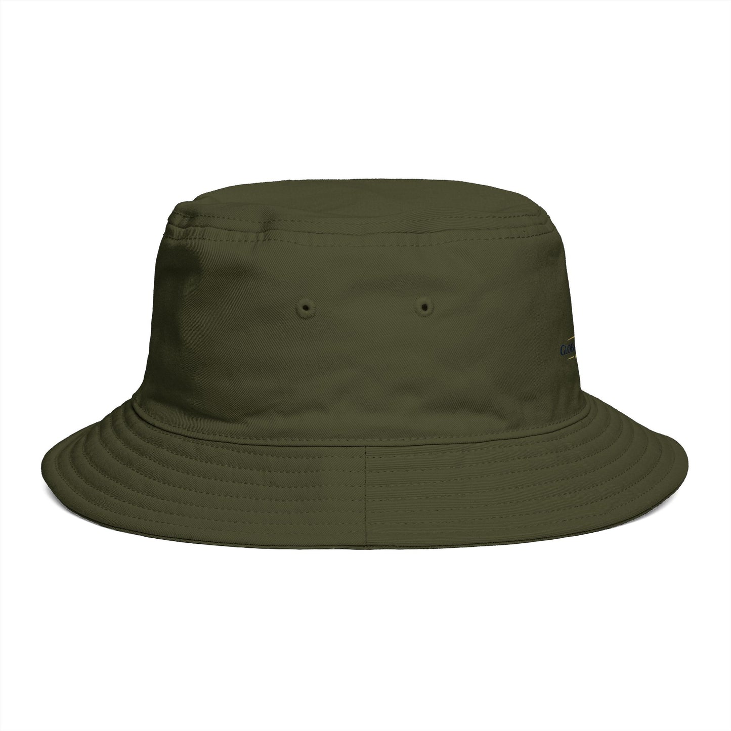 Brown Bucket Hat with Gold Crest Logo — Global Wellness Academy Embroidered Sun Hat