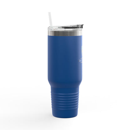 40oz Insulated Travel Mug with Handle — Red Stainless Steel Tumbler, Travel Coffee Cup