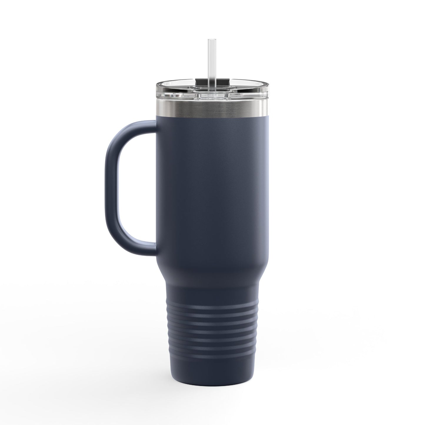 40oz Insulated Travel Mug with Handle — Red Stainless Steel Tumbler, Travel Coffee Cup