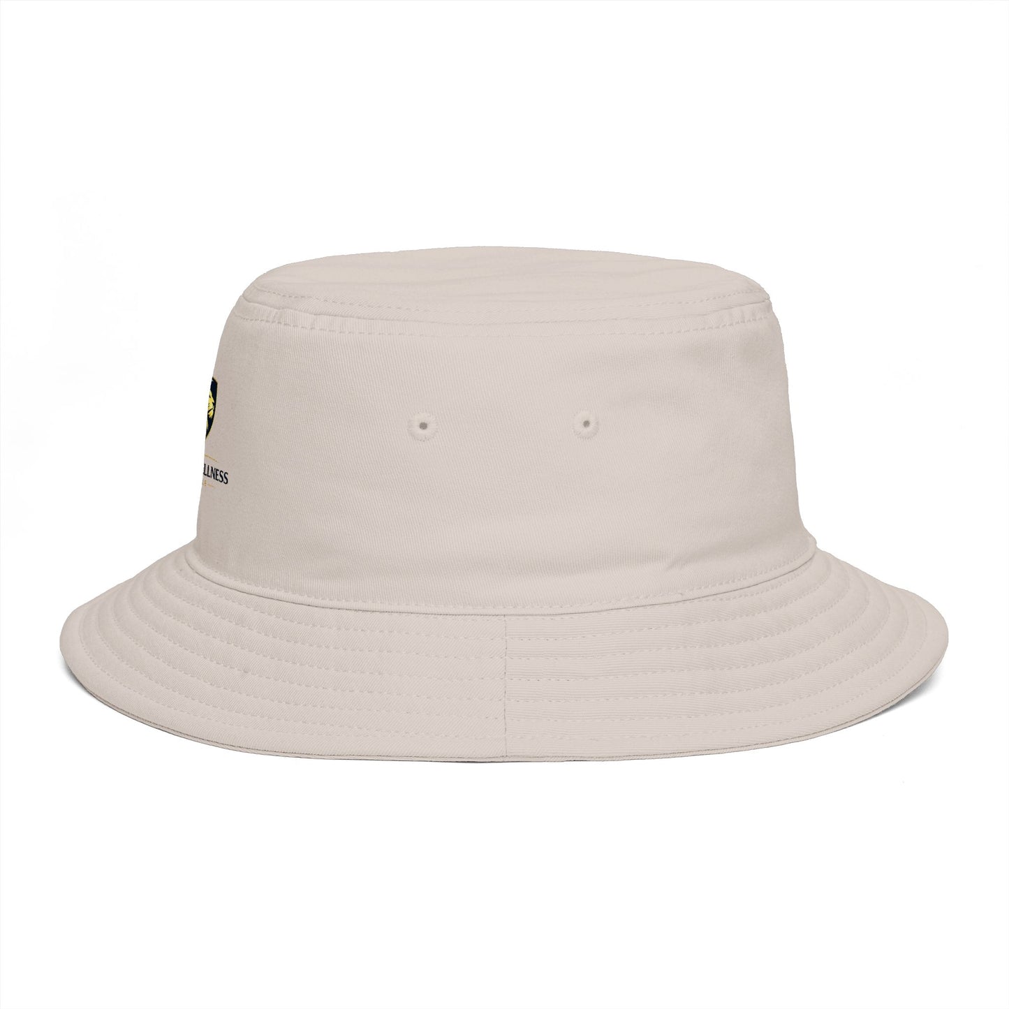 Brown Bucket Hat with Gold Crest Logo — Global Wellness Academy Embroidered Sun Hat
