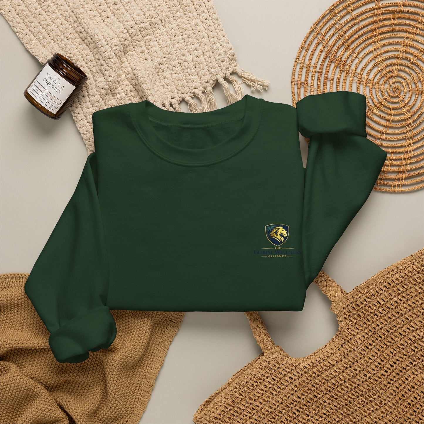 Embroidered Compass Rose Crewneck Sweatshirt