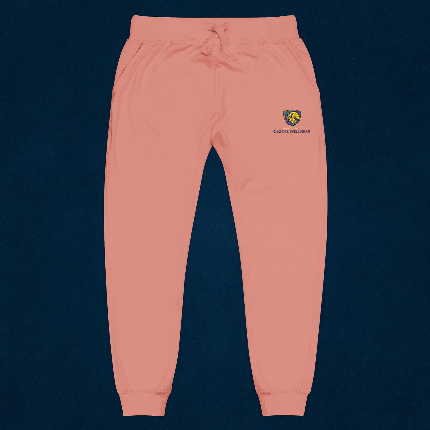 Embroidered White Fleece Sweatpants — Small Tiger Crest Logo