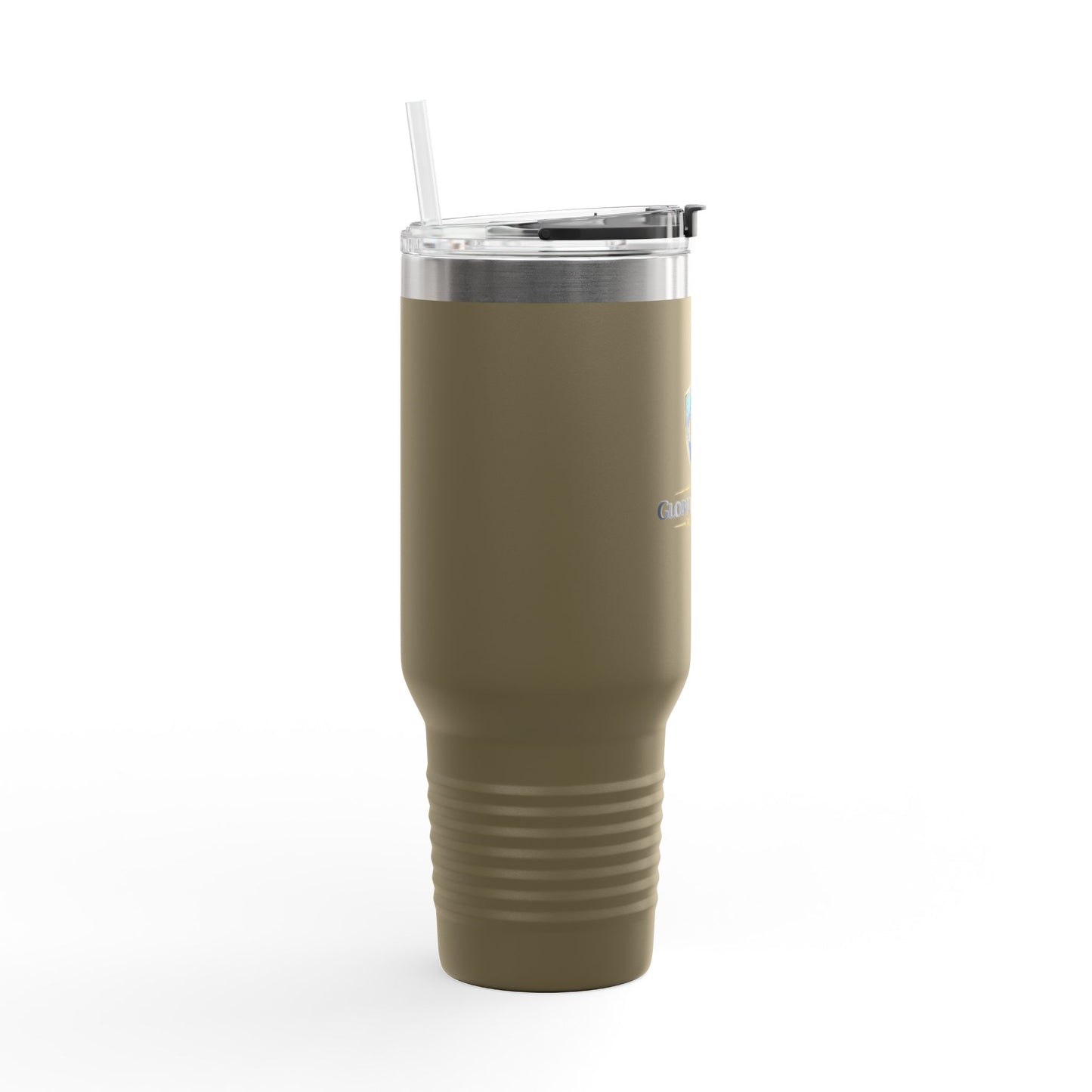 40oz Insulated Travel Mug with Handle — Red Stainless Steel Tumbler, Travel Coffee Cup