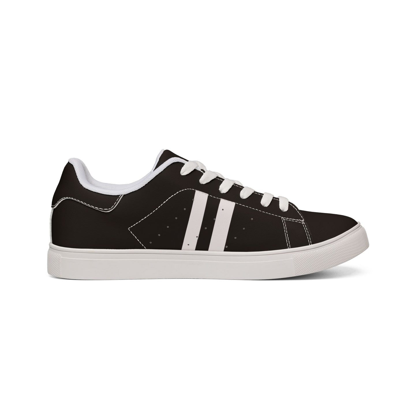 Women's Low-Top Leather Sneakers — Classic Black Casual Trainers