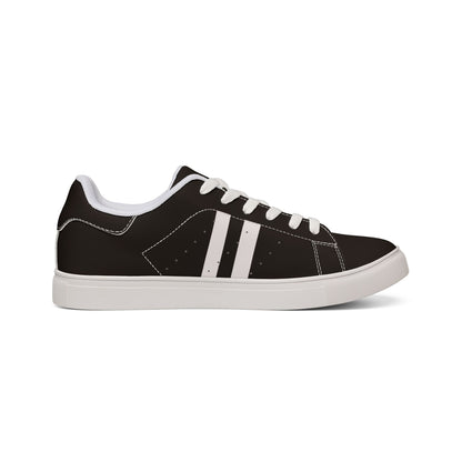 Women's Low-Top Leather Sneakers — Classic Black Casual Trainers