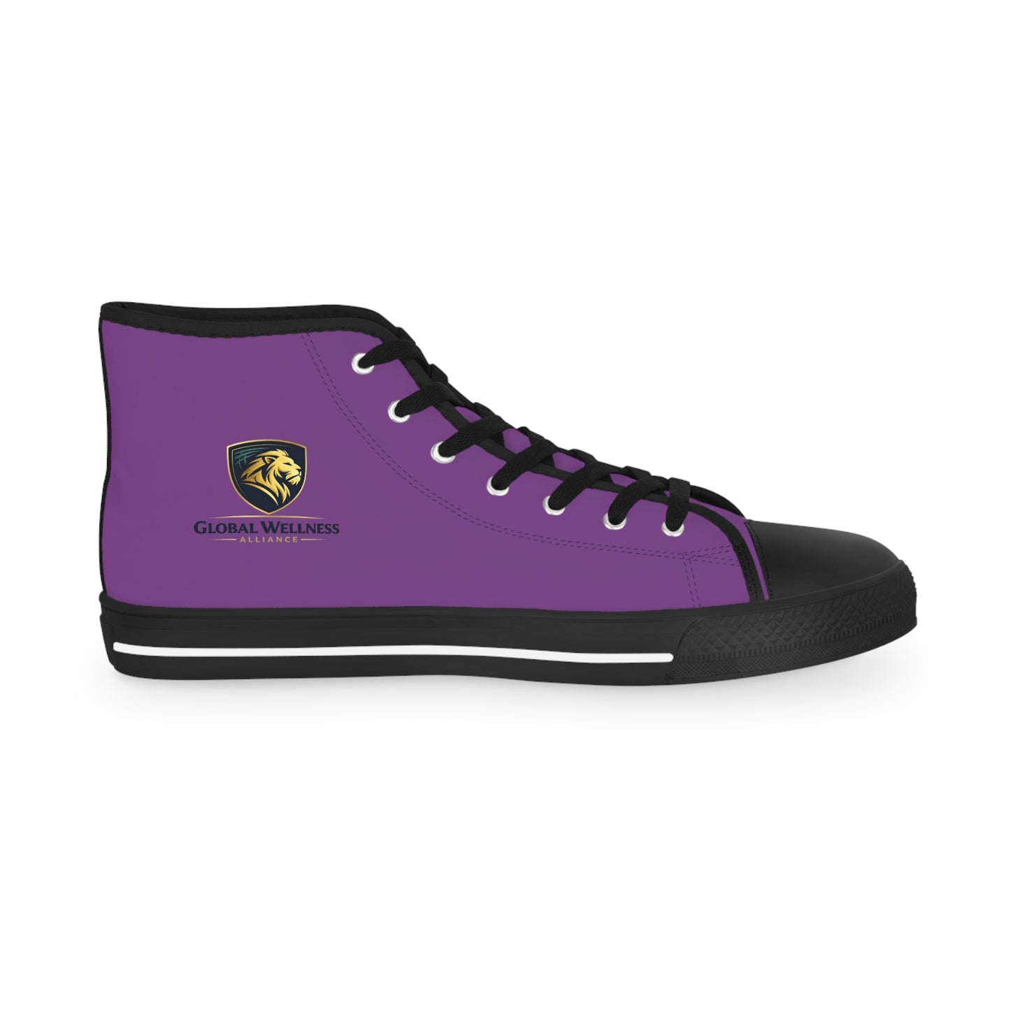 High Top Sneakers — Purple Crest Casual Canvas Shoes