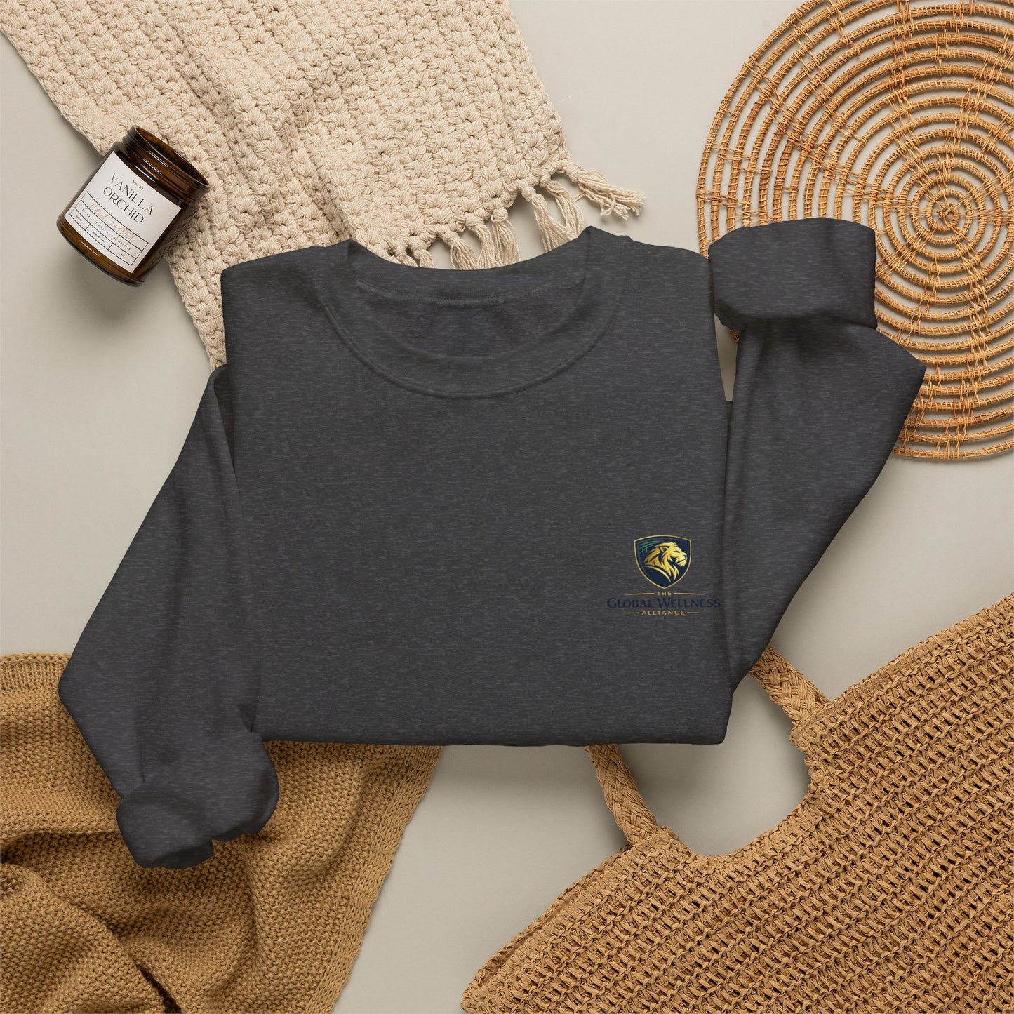 Embroidered Compass Rose Crewneck Sweatshirt