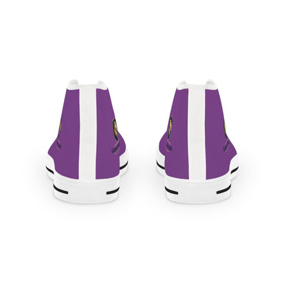 High Top Sneakers — Purple Crest Casual Canvas Shoes