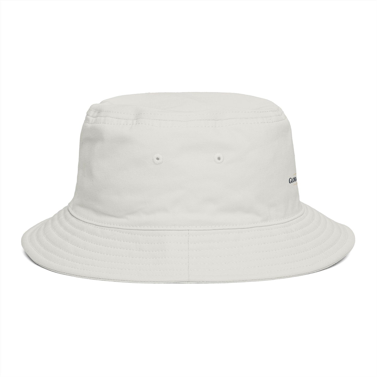 Brown Bucket Hat with Gold Crest Logo — Global Wellness Academy Embroidered Sun Hat