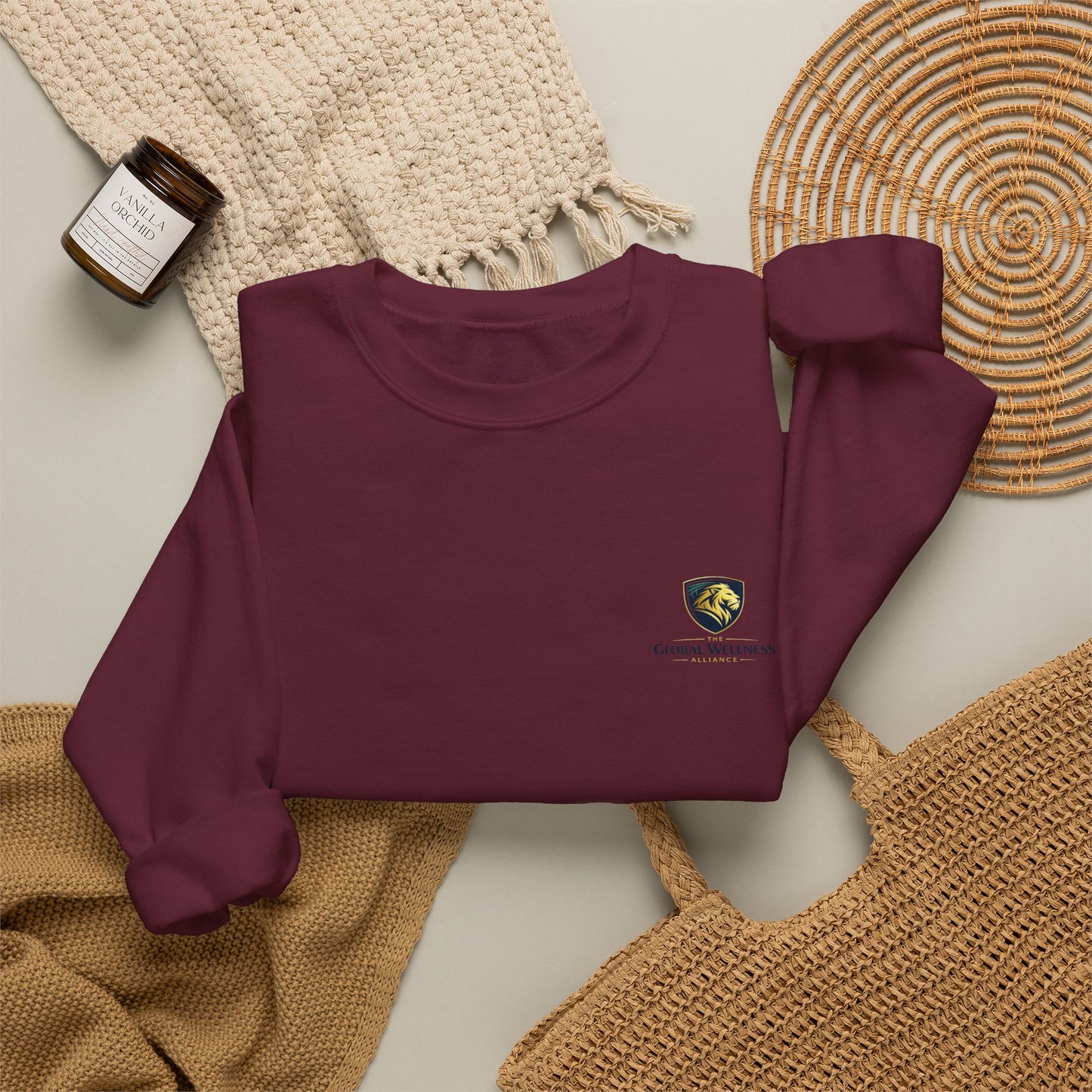 Embroidered Compass Rose Crewneck Sweatshirt