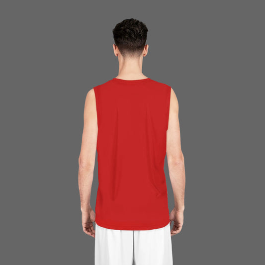 Red Basketball Jersey – Global Wellness Lion Logo Athletic Tank