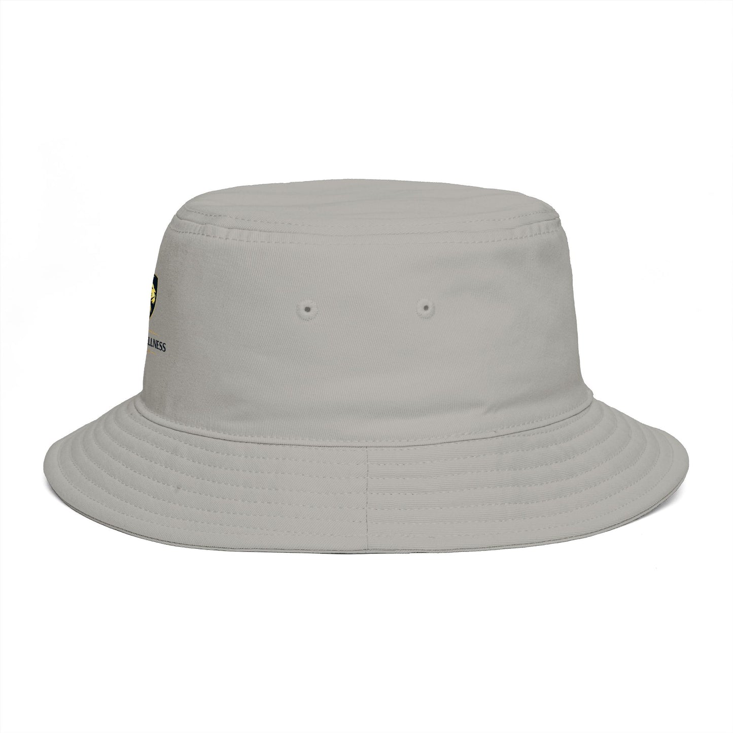 Brown Bucket Hat with Gold Crest Logo — Global Wellness Academy Embroidered Sun Hat